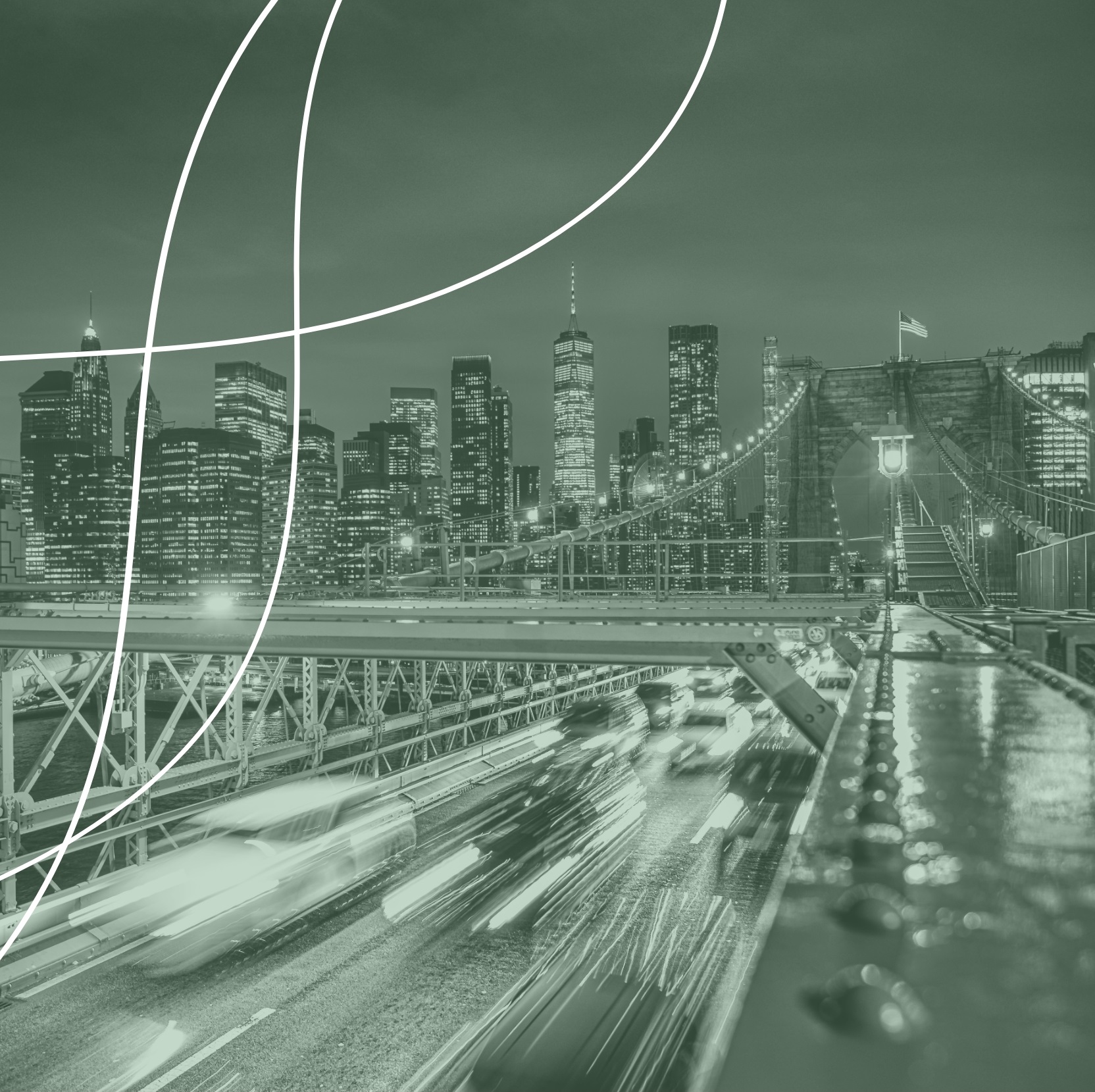 Aerial night view of Hong Kong’s illuminated skyline and Victoria Harbour, overlaid with white curved graphic lines.