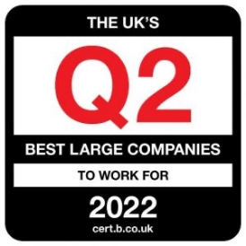 Badge award for the UK's Best Large Companies to work for 2022